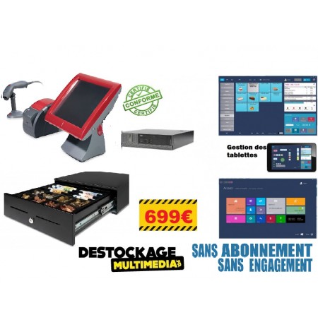 Pack Caisse Enregistreuse Tactile Hp Rp5700 Olc15 Aures Avec Logiciel Aux Normes 2018