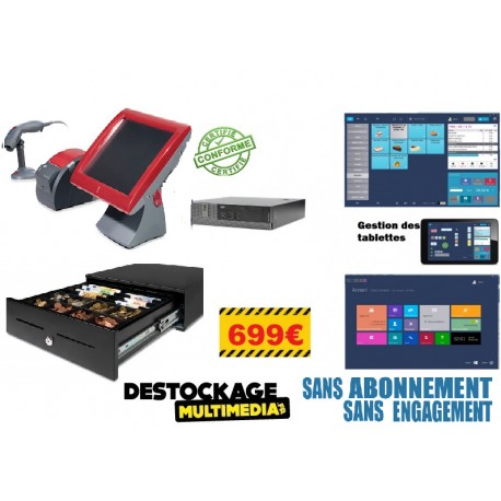 Pack Caisse Enregistreuse Tactile Hp Rp5700 Olc15 Aures Avec Logiciel Aux Normes 2018