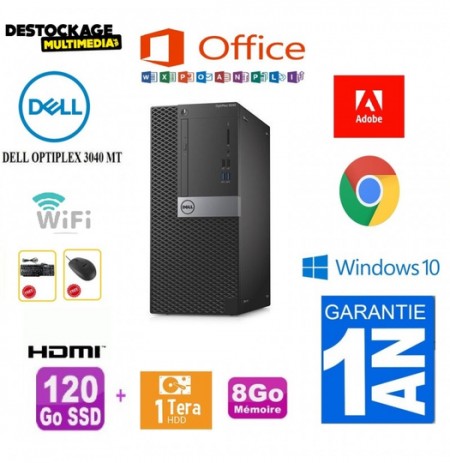 DELL OptiPlex 3040 MT Core i5 6500 8Go 120 Ssd  1 to Wifi Win10 Office 365